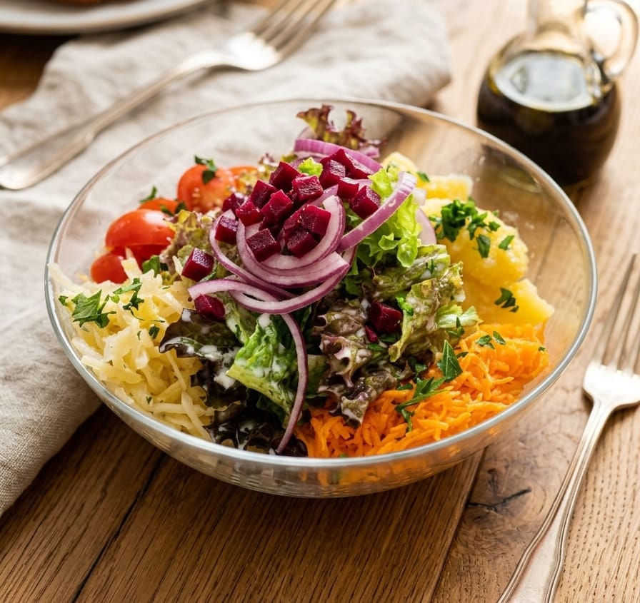 Kleiner gemischter Salat Kleiner Salat als Beilage zu jedem Essen