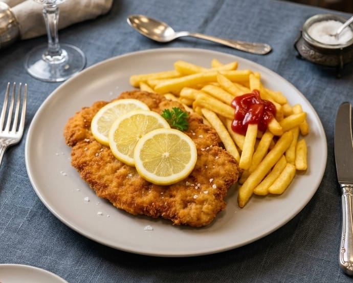 Putenschnitzel mit Beilage Putenschnitzel mit Beilage nach Wahl